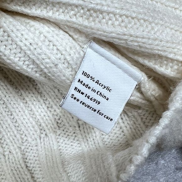 Nine West Sweater Womens Size XXL Cream Tan Animal Pattern Ribbed Long Sleeve - Picture 11 of 12